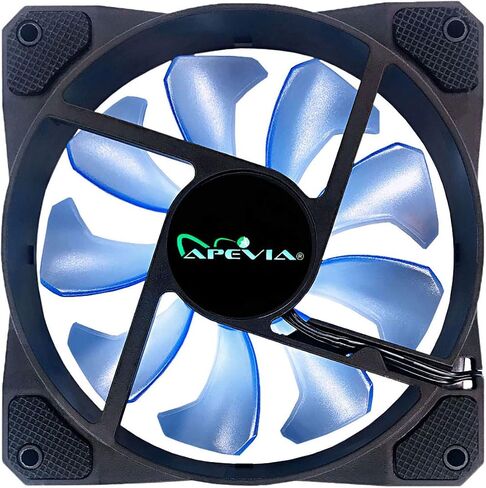 APEVIA CO12L-BL Cosmos 120mm Blue LED Ultra Silent Case Fan مع 16 LEDs ووسادات مطاطية مضادة للاهتزاز in Kuwait