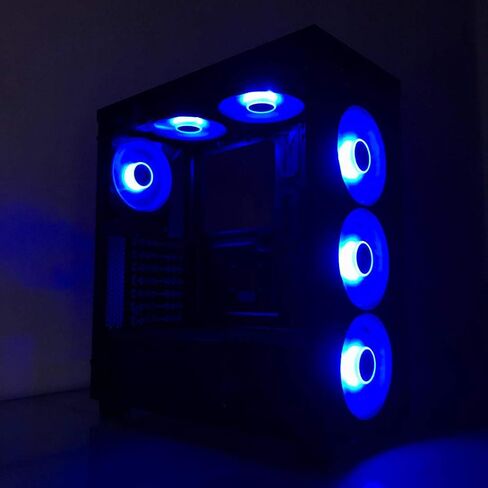 APEVIA CO12L-BL Cosmos 120mm Blue LED Ultra Silent Case Fan مع 16 LEDs ووسادات مطاطية مضادة للاهتزاز in Kuwait