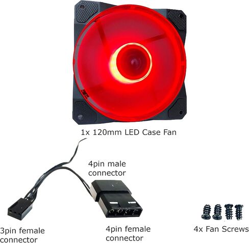 APEVIA CO12L-BL Cosmos 120mm Blue LED Ultra Silent Case Fan مع 16 LEDs ووسادات مطاطية مضادة للاهتزاز in Kuwait
