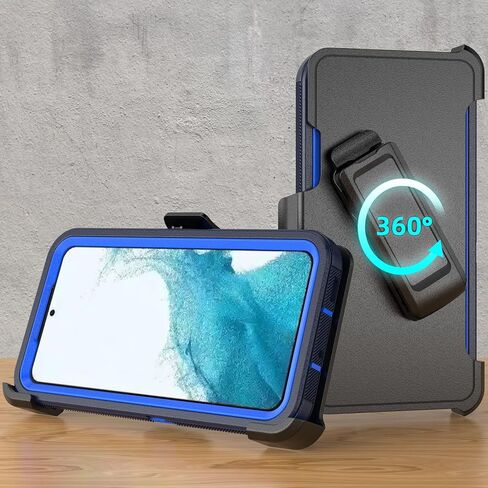 Phone Case for Samsung Galaxy S22 case,Heavy Duty Hard Shockproof Armor Protector Case Cover with Belt Clip Holster for Samsung S22 5G 2022 Phone Case (Navy Blue) in Saudi Arabia