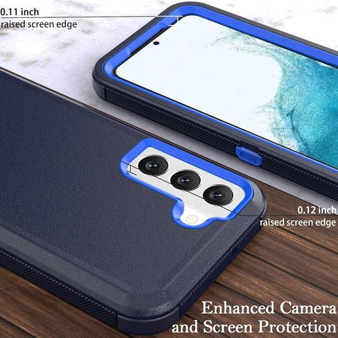 Phone Case for Samsung Galaxy S22 case,Heavy Duty Hard Shockproof Armor Protector Case Cover with Belt Clip Holster for Samsung S22 5G 2022 Phone Case (Navy Blue) in Saudi Arabia
