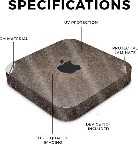 Glossy Glitter Skin Compatible with Apple Mac Mini M2 Pro (2023) - Brown Linen - Premium 3M Vinyl Protective Wrap Decal Cover - Easy to Apply | Crafted in The USA by MightySkins in Saudi Arabia