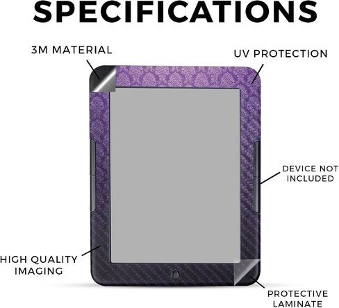 Carbon Fiber Tablet Skin Compatible with Barnes & Noble Nook GlowLight 4e (2022) - Antique Purple - Premium 3M Vinyl Protective Wrap Decal Cover - Easy to Apply | Crafted in The USA by MightySkins in Saudi Arabia