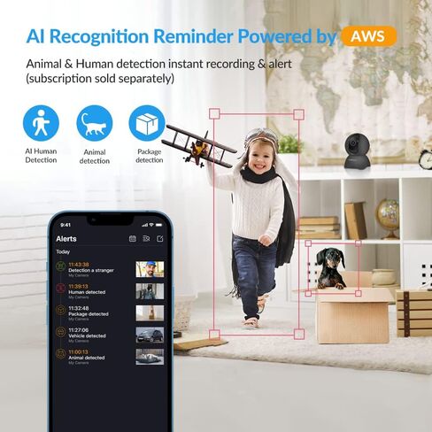 FOSCAM 3K Pan Tilt Security Camera for Baby Monitor, Dog Camera w/Motion Detection, 2-Way Audio Siren, Night Vision, Cloud &SD Card Storage, Works with Alexa & Google Home in Kuwait
