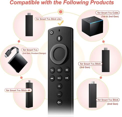 Replacement Voice Remote Control L5B83H Fit for Fire AMZ 2nd Gen Smart TVs Cube and TV Stick, 1st Gen Smart TVs Cube, Smart TVs Stick 4K, Smart TVs Stick Lite, 3rd Gen Smart TVs in Saudi Arabia