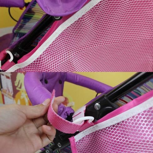 2 Pack Universal Side Sling Stroller Mesh Cargo Net and Organizer, Extra Stroller Storage Space, Non-Slip and Adjustable Straps (Pink) Type-C Convertor in Saudi Arabia