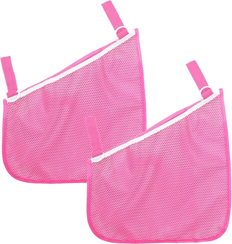2 Pack Universal Side Sling Stroller Mesh Cargo Net and Organizer, Extra Stroller Storage Space, Non-Slip and Adjustable Straps (Pink) Type-C Convertor in Saudi Arabia