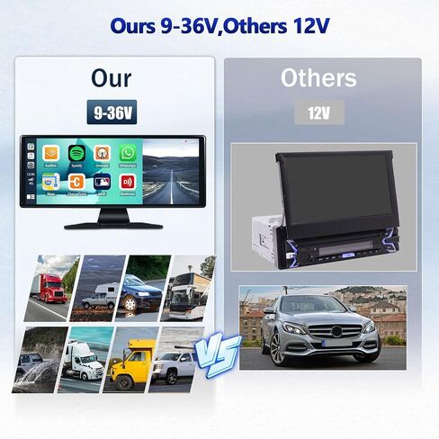 كاميرا أمامية 4K لاسلكية Carplay/Android Auto Touch Screen راديو سيارة محمول، 11.3 بوصة ستيريو سيارة مع DVR Apple Airplay Mirror Link Loop Recording Bluetooth FM Transmitter Screen Split in Saudi Arabia