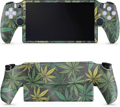 Carbon Fiber Gaming Skin Compatible with PS5 Portal Remote Player - Cannabis Culture - Premium 3M Vinyl Protective Wrap Decal Cover - Easy to Apply | Crafted in The USA by MightySkins in Saudi Arabia