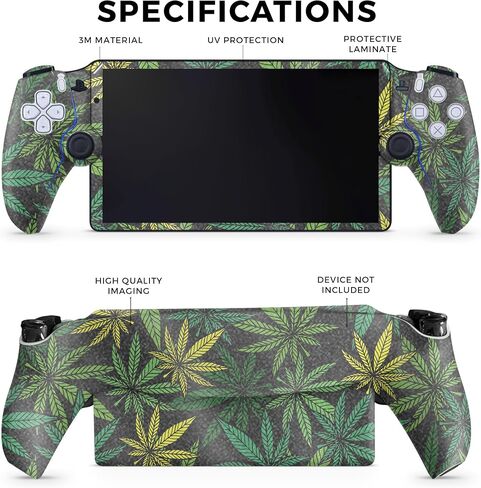 Carbon Fiber Gaming Skin Compatible with PS5 Portal Remote Player - Cannabis Culture - Premium 3M Vinyl Protective Wrap Decal Cover - Easy to Apply | Crafted in The USA by MightySkins in Saudi Arabia