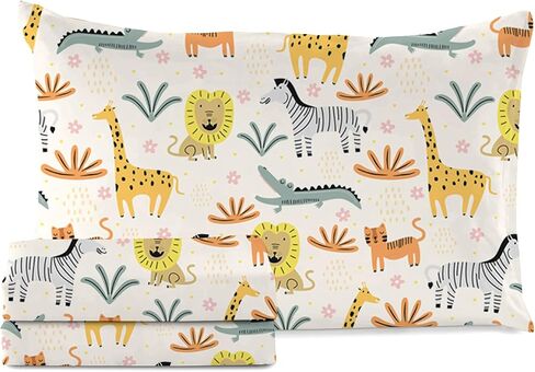 100% Cotton 210TC Kids Bedsheet, Twin Sheets Set for Toddler bed, 3 Piece Bedding Set Including Flat Sheet, Fitted Sheet, and Pillowcase, Themed Sheets for a Playful Kids Bed (Summerland) in Saudi Arabia