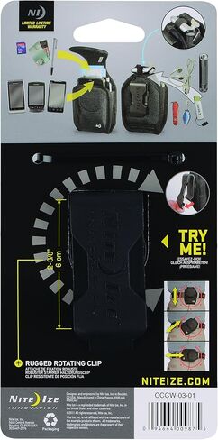 Nite Ize Universal Clip Case حامل الهاتف الخليوي مع مشابك حزام الحافظة، واسعة، أسود in Saudi Arabia