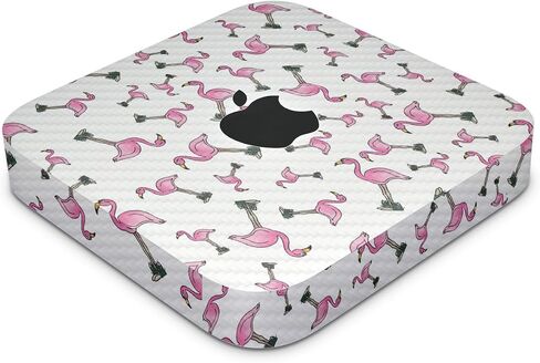 Carbon Fiber Skin Compatible with Apple Mac Mini M2 Pro (2023) - Cool Flamingo - Premium 3M Vinyl Protective Wrap Decal Cover - Easy to Apply | Crafted in The USA by MightySkins in Saudi Arabia