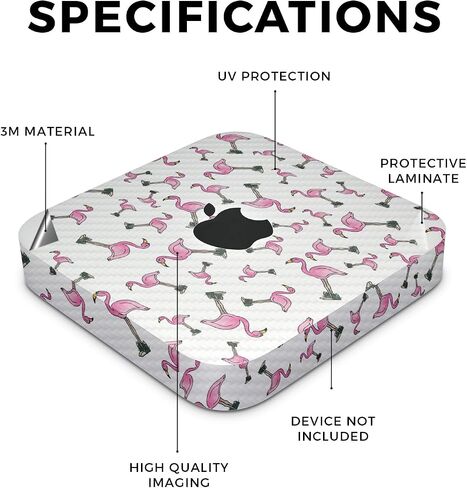 Carbon Fiber Skin Compatible with Apple Mac Mini M2 Pro (2023) - Cool Flamingo - Premium 3M Vinyl Protective Wrap Decal Cover - Easy to Apply | Crafted in The USA by MightySkins in Saudi Arabia
