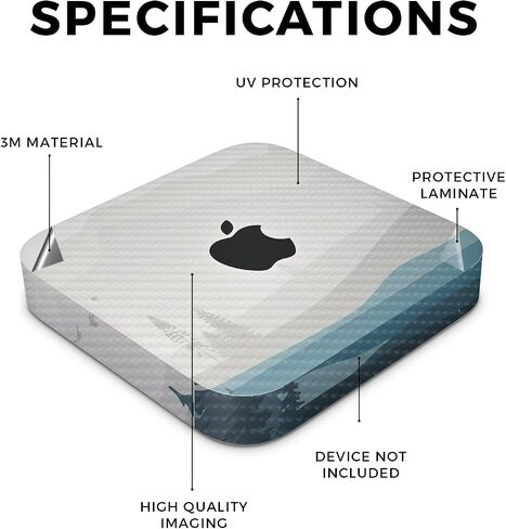 غلاف من ألياف الكربون متوافق مع Apple Mac Mini M2 Pro (2023) - Tundra - غطاء لاصق واقٍ من الفينيل 3M ممتاز - سهل الاستخدام | صُنع في الولايات المتحدة الأمريكية بواسطة MightySkins in Kuwait