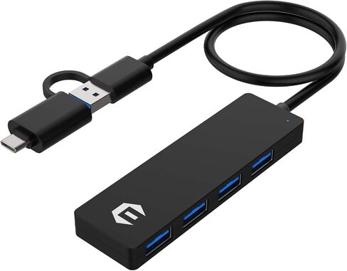موزع USB، موزع USB 3.0 بأربعة منافذ TOTU مع محول USB إلى USB C لأجهزة الكمبيوتر المحمولة وأجهزة USB A/C الأخرى، موزع USB بسرعة نقل 5 جيجابت في الثانية مع كابل 26 سم in Saudi Arabia