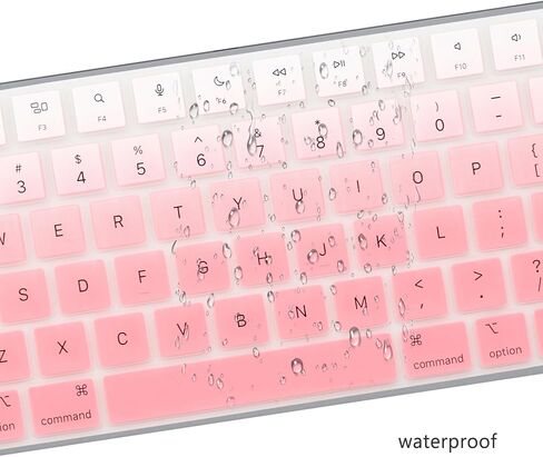 غطاء لوحة المفاتيح لجهاز Apple Magic Keyboard 3/Apple iMac 24 بوصة Magic مع معرف اللمس، أنحف غطاء لوحة المفاتيح لـ 2022 2021 iMac 24 Model A2449 A2450 M1 Chip Keyboard-Ombre Pink... in Saudi Arabia