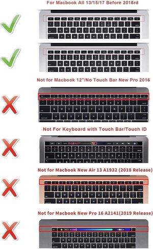 غطاء حماية للوحة المفاتيح من السيليكون بأحرف صينية تايوانية HRH لجهاز MacBook Air 13، لجهاز Macbook Pro 13/15/17 (مع أو بدون شاشة Retina، 2015 أو إصدار أقدم) ولجهاز iMac Older USA-Ombre Blue in Kuwait