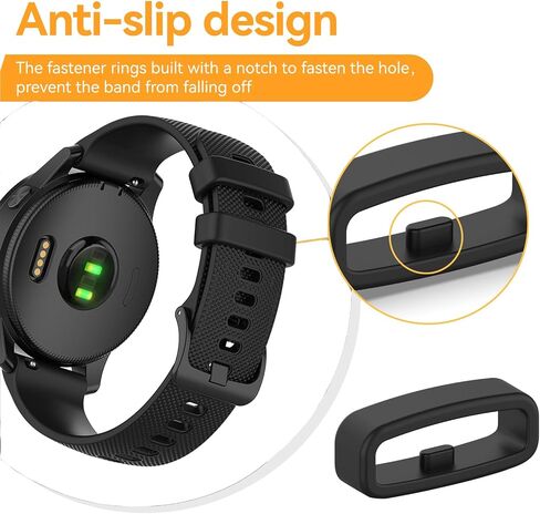 حامل حزام الساعة لـ Garmin Forerunner 245 645 55 45 45S/Vioactive 5 3، حلقات تثبيت أمان من السيليكون الناعم لحزام الساعة/مشابك/مثبت in Saudi Arabia