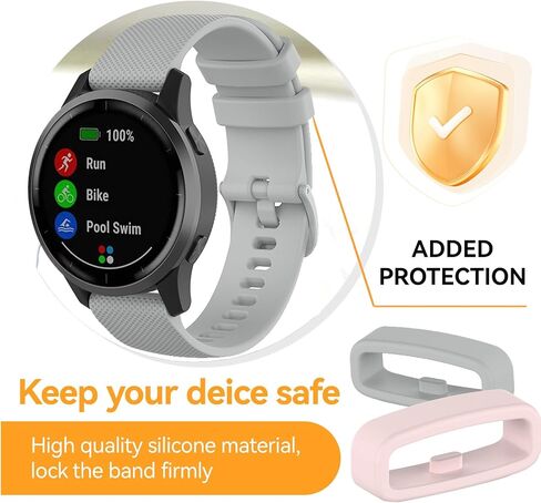 حامل حزام الساعة لـ Garmin Forerunner 245 645 55 45 45S/Vioactive 5 3، حلقات تثبيت أمان من السيليكون الناعم لحزام الساعة/مشابك/مثبت in Saudi Arabia