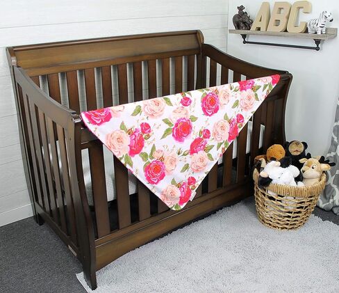 Top Tots Baby Blanket - Hot Pink on White Roses in Saudi Arabia