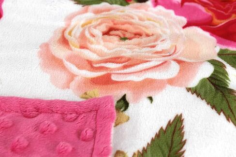 Top Tots Baby Blanket - Hot Pink on White Roses in Saudi Arabia