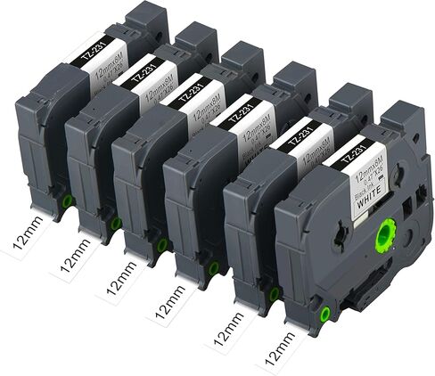 شريط صانع ملصقات Aomya TZe-231 P-Touch مقاس 1/2 بوصة × 26.2 قدم (12 مم × 8 م) أسود على أبيض متوافق مع BRO PT-1010، PT-1010B، PT-1010NB، PT-1010R، PT-1010RDT، 6 عبوات من Aomya TZe-231 P-Touch PT-1010S in Kuwait