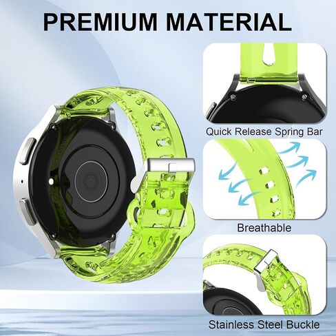 3 Pack Clear Band Compatible with Samsung Galaxy Watch 6/5/4 Band 40mm 44mm, Galaxy Watch 5 Pro 45mm, Galaxy active 2, Galaxy Watch 3, 20mm TPU Replacement Sport Strap for Women Men in Saudi Arabia