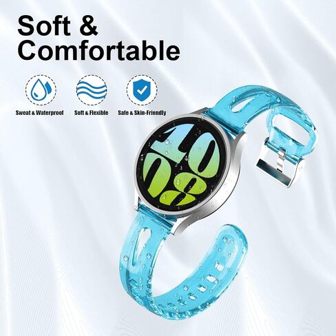 3 Pack Clear Band Compatible with Samsung Galaxy Watch 6/5/4 Band 40mm 44mm, Galaxy Watch 5 Pro 45mm, Galaxy active 2, Galaxy Watch 3, 20mm TPU Replacement Sport Strap for Women Men in Saudi Arabia