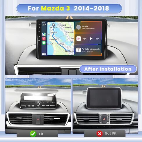 2+64G for Mazda 3 2014-2018 Android Car Stereo with Carplay Android Auto 9 Inch Touchscreen Radio GPS Navigation WiFi SWC RCA HiFi Backup Camera Microphone in Saudi Arabia