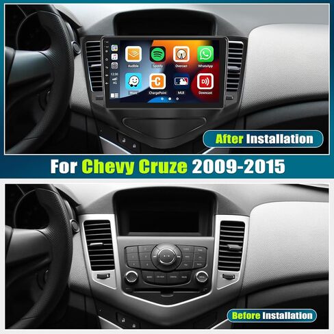 ستيريو سيارة 2+64G Android 13 لسيارة شيفروليه تشيفي كروز 2009-2015 مع Apple Carplay Android Auto، راديو سيارة بشاشة لمس 9 بوصات مع وصلة مرآة، واي فاي GPS، بلوتوث FM/RDS SWC+كاميرا خلفية in Saudi Arabia