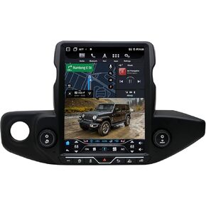 Car Radio Stereo for Jeep Wrangler JL/Gladiator 2018-2023【Only fits Auto A/C】 12.1″ Head Unit Replacement Android 13 6GB RAM+64GB ROM Carplay/Bluetooth 5.0 Support DSP/WiFi/SWC/Optical Fiber Output