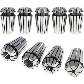 9Pcs ER16 Carbon Steel Spring Collet Set 1/8-3/8 Inch for CNC Milling Lathe Tool and Engraving Machine