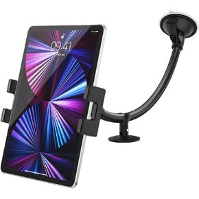 Car/Truck Windshield Tablet Mount Holder for 4.7-12.9" Phone & iPad - Gooseneck Long Arm Dashboard Tablet Holder with Anti-Shake Suction Cup for iPad Pro/Air/Mini, Galaxy Tab, iPhone, Tablets