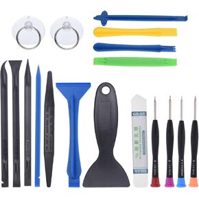 MECCANIXITY 18 in 1(Type D) Spudger Crowbars Opening Pry Tool Set Curved Pry Blade Electronics Repair Tools Kit for Cellphone Laptop PC Tablet
