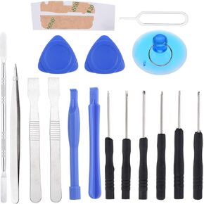MECCANIXITY 17 in 1 Spudger Crowbars Opening Pry Tool Set Curved Pry Blade Electronics Repair Tools Kit for Cellphone Laptop PC Tablet