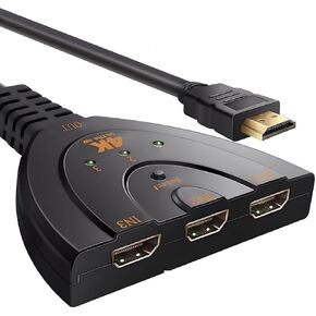 HDMI Switch,YOKEYS 4K*2K 3 Port HDMI Switch 1.4b 4K Switcher HDMI Splitter 1080P 3 in 1 Out Port Hub for DVD HDTV Xbox PS3 PS4
