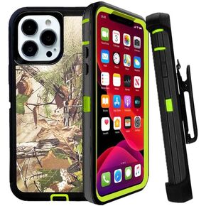 Defender Case Designed for iPhone 14, Protective Defender Shockproof Hybrid Case Dual Layer Design Hard Cover W/Belt Clip Compatible with iPhone 14 (Black-Black)