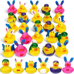 Karenhi 24 Pieces Rubber Ducks 2 Inch Duckies Toys Rubber Duck Bath Toys Novelty Party Favors for Bathtub Shower Birthdays (Thanksgiving)