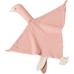 Organic Cotton Security Blanket for Baby Boys and Girls, Pink Goose Soft Baby Loveys Muslin Cotton Blanket, Breathable Security Blanket Great