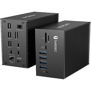 18 in 1 Thunderbolt 3 Docking Station for USB C Laptop Docking Station, Universal Docking Station 8K DP, 100W Input Charging, 1 Gbps Ethernet, 10Gbps USB A & C, SD/TF, Audio Optical Out (Black)