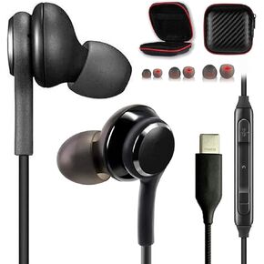 سماعات أذن USB من النوع c لهواتف سامسونج جالاكسي نوت 10 بلس 5 جرام مع ميكروفون s23 s22 s20 s20 + Plus s21 سماعات أذن سوداء للهواتف fe usbc in Kuwait