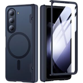 MOBOSI for Samsung Galaxy Z Fold 6 Case [Compatible with Magsafe], [Built-in Hinge Protection & Screen Protector] Magnetic Shockproof Full Body Slim Phone Case for Z Fold6 with S Pen Holder, Black