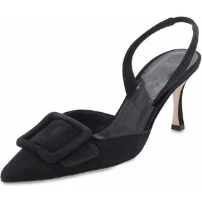 حذاء بكعب Slingback، حذاء نسائي بكعب ستيليتو بمقدمة مدببة وإبزيم صندل بكعب عالٍ مناسب للمكتب للسيدات وحفلات الزفاف in Kuwait