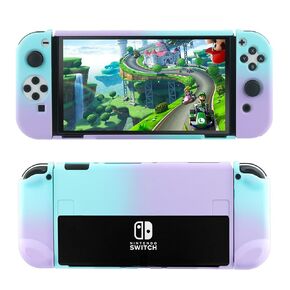Switch OLED Protective Case, Switch OLED Case Protector, Ergonomic and Comfortable Grip Case for Switch OLED - PinkBlue
