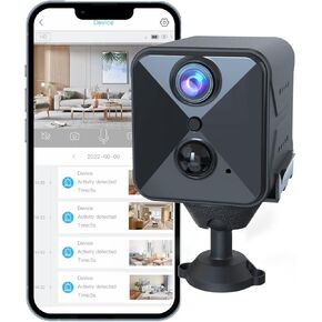 javiscam Security Cameras Wireless Indoor, Camera for Home Security,1080p AI Motion Detection,150 Days Standby Battery Life,WiFi Camera Night Vision and Cloud/SD Storage (Black-B7)