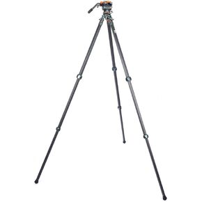 3 Legged Thing Legends Mike Carbon Fibre Levelling Base Tripod - 3 Section Adjustable Camera and Video Levelling-Base Tripod with 3 Detachable Legs - Metallic Slate Grey (MIKEKIT-A)