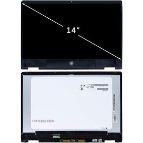 LCD Touch Screen Replacement N140BGA-EA4 B140XTN07.2 NV140FHM-N4K for HP Envy X360 14-dh000 14-dh0xxx 14-dh1xxx 14m-dh1xxx 14m-dh0xxx 14m-dh2xxx L51120-001 L51119-001 w/Bezel