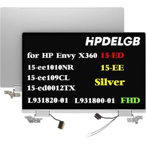 Replacement for HP Envy X360 15-ED 15-EE 15-EE1010NR 15-EE109CL 15-ed0012TX L93180-001 L93182-001 L93184-001 L82481-440 L93181-001 LCD Screen Digitizer Display Assembly FHD Silver