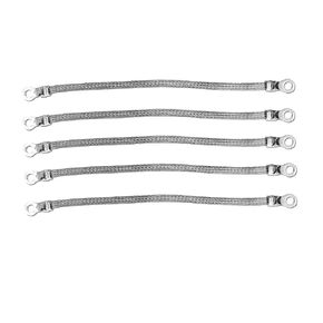 8" x 1/4" Braided Ground Straps (1/4" Ring to 1/4" Ring)-5pcs | Made in USA